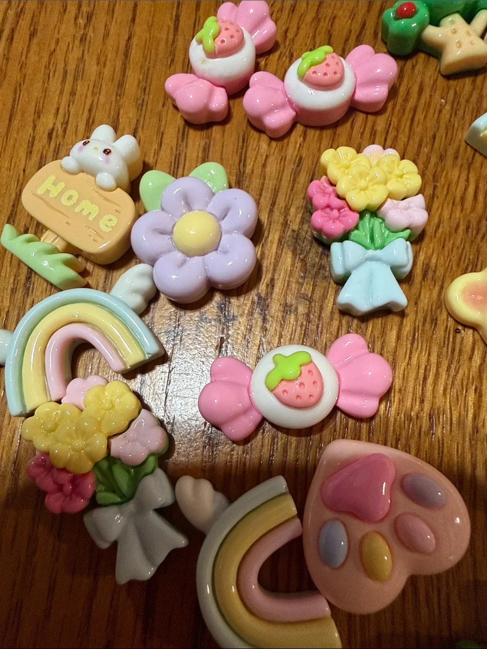 20 Pc Kawaii  Rainbow & Animal Resin charms